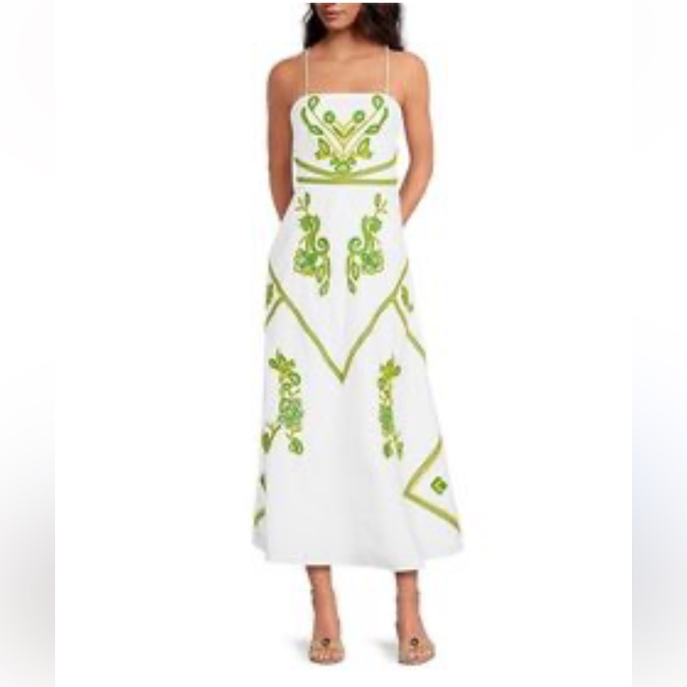 Chelsea and Violet embroidered white maxi dress